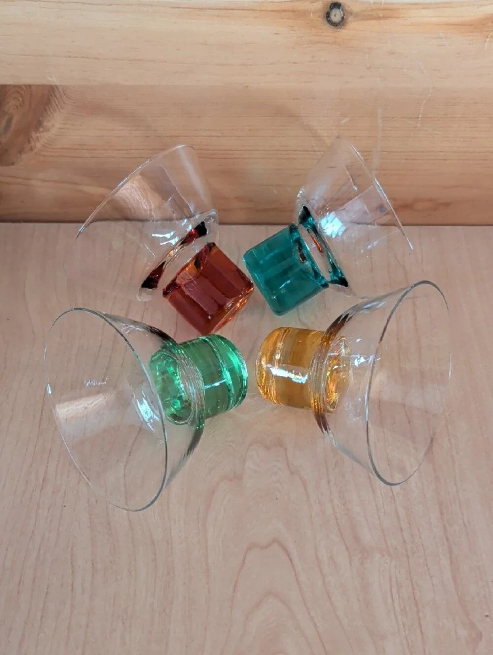 4 Sagaform Club Martini Colorful Glasses.